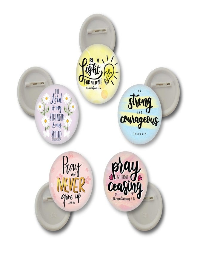 دي2سي مجموعة دبابيس أزرار الإيمان المسيحي D2C مقاس 58 مم - دبابيس بلمسة نهائية لامعة تحمل آيات ملهمة من الكتاب المقدس للحقائب والسترات (413) - Image 1